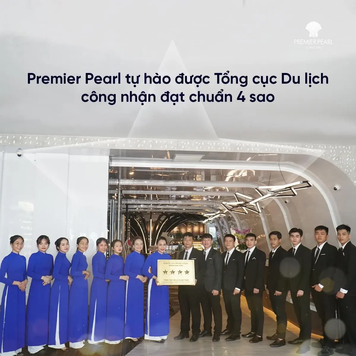 Premier Pearl Hotel team celebrating its four-star recognition